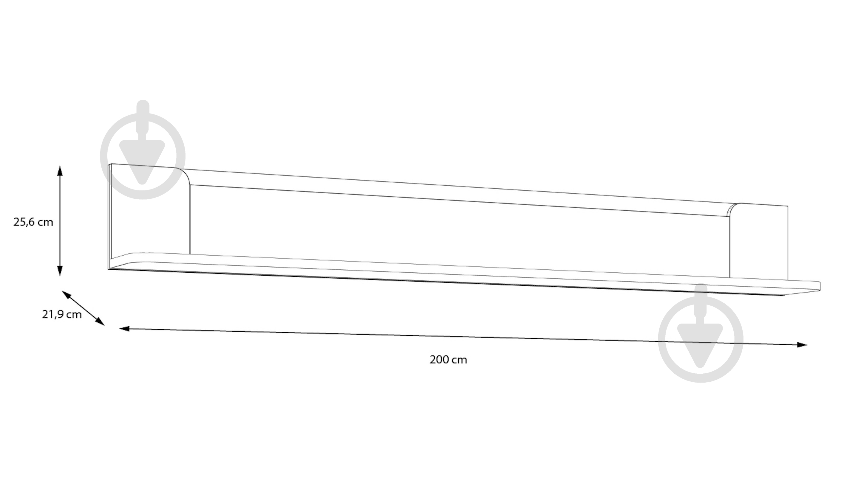 Полка Forte Meble Vodol 2000x256 мм бежевый/черный (УТ0023448:M849 Бежевий/Чорний) - фото 3 Полка Forte Meble Vodol 2000x256 мм бежевый/черный (УТ0023448:M849 Бежевий/Чорний) - фото 3