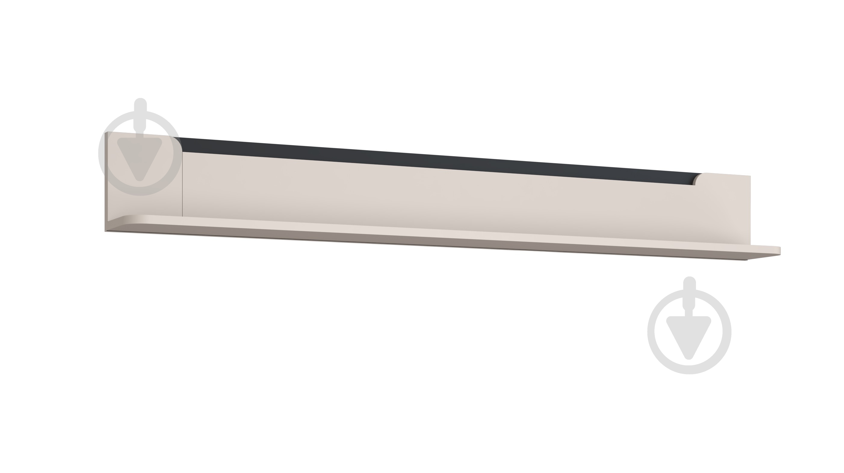 Полка Forte Meble Vodol 2000x256 мм бежевый/черный (УТ0023448:M849 Бежевий/Чорний) - фото 1 Полка Forte Meble Vodol 2000x256 мм бежевый/черный (УТ0023448:M849 Бежевий/Чорний) - фото 1