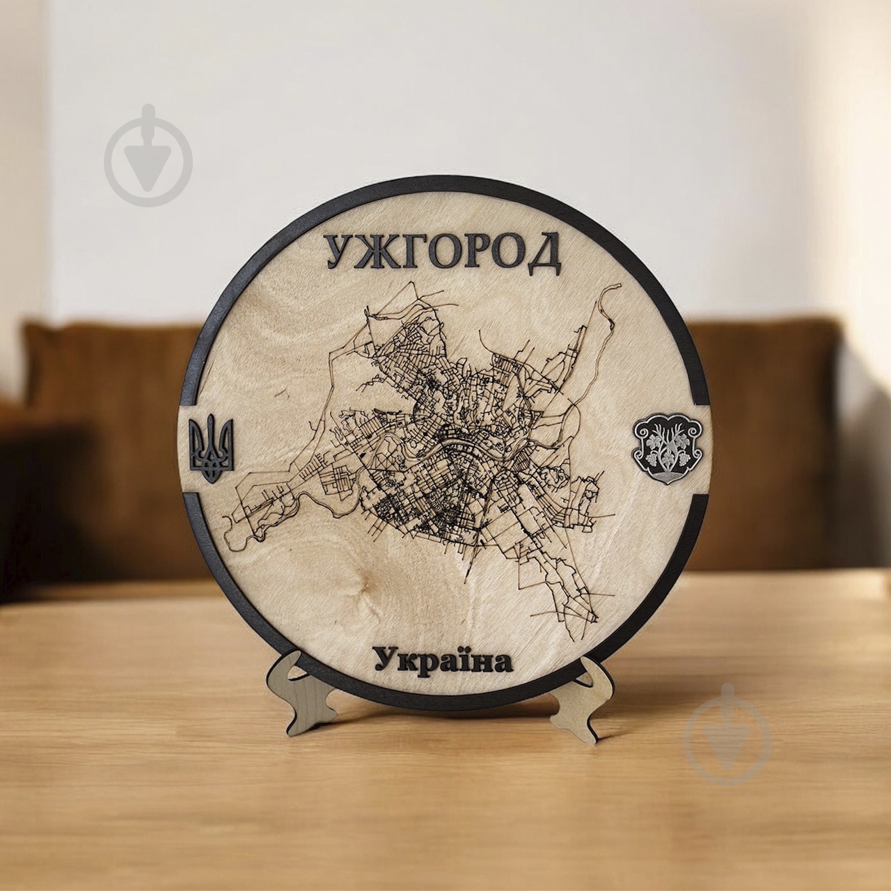 Карта Украины Ужгород круглая d30 - фото 2