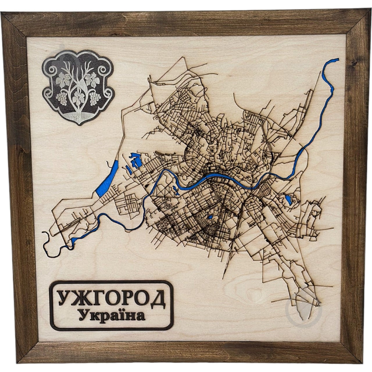 Карта Украины Ужгород 45x45 см - фото 1