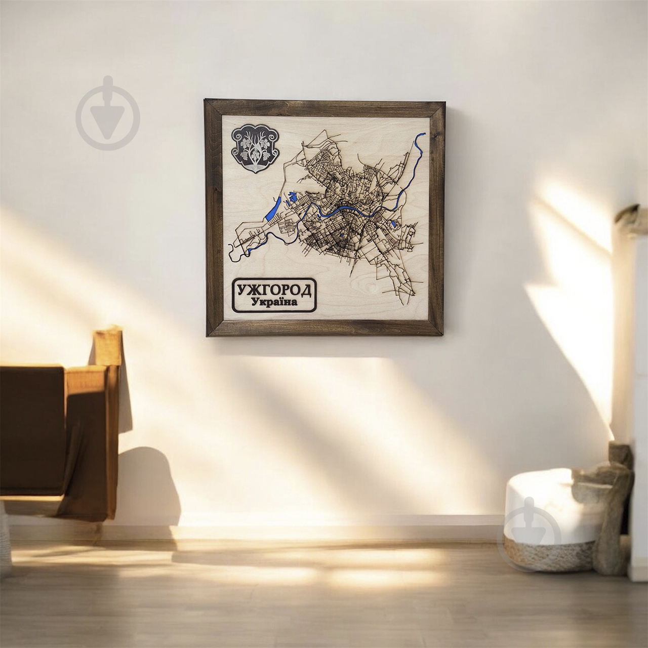 Карта Украины Ужгород 65x65 см - фото 2 Карта Украины Ужгород 65x65 см - фото 2