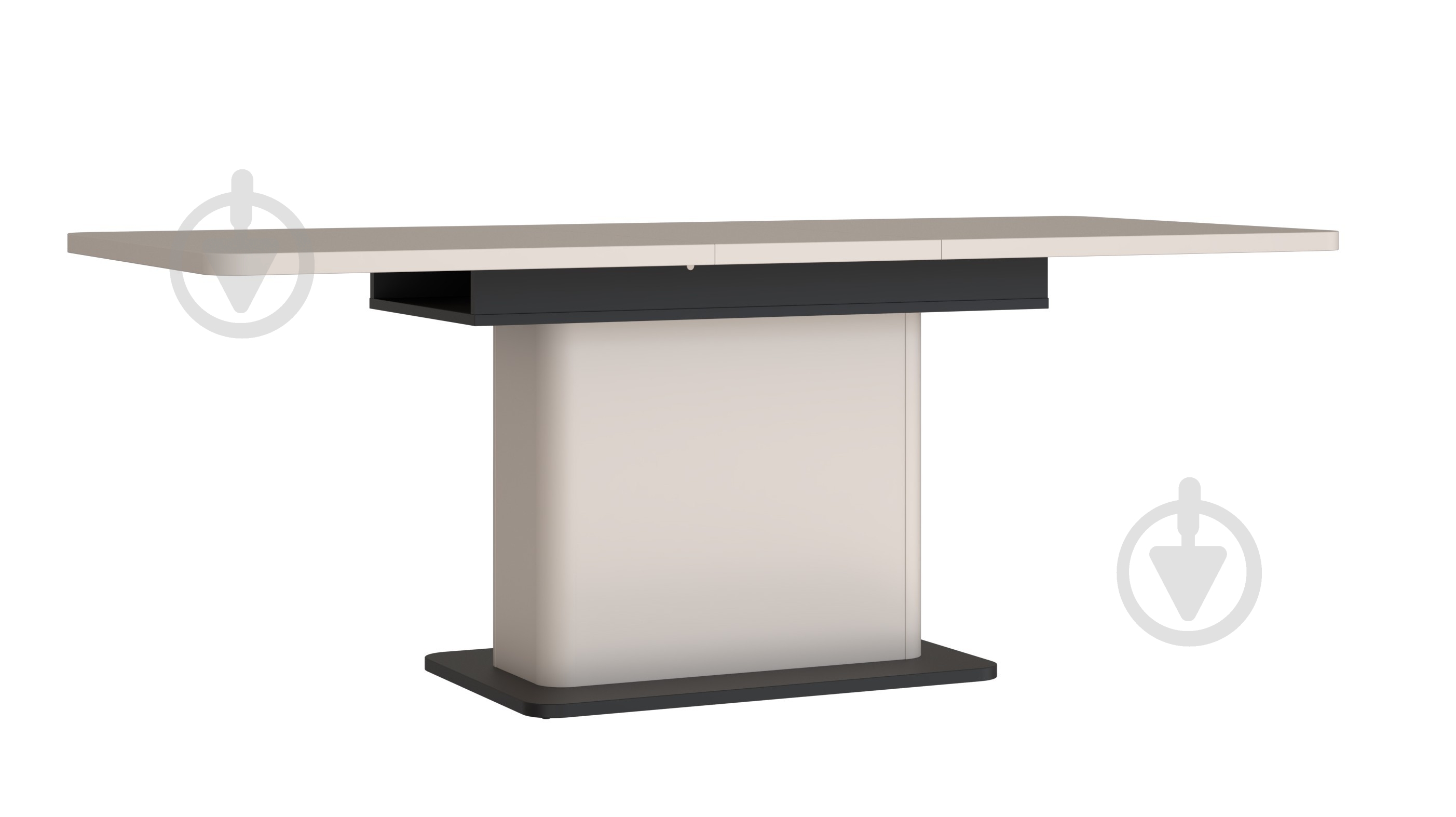 Стол обеденный Forte Meble Водол 1600(2000)x900x754мм бежевый/бежевый/черный - фото 3