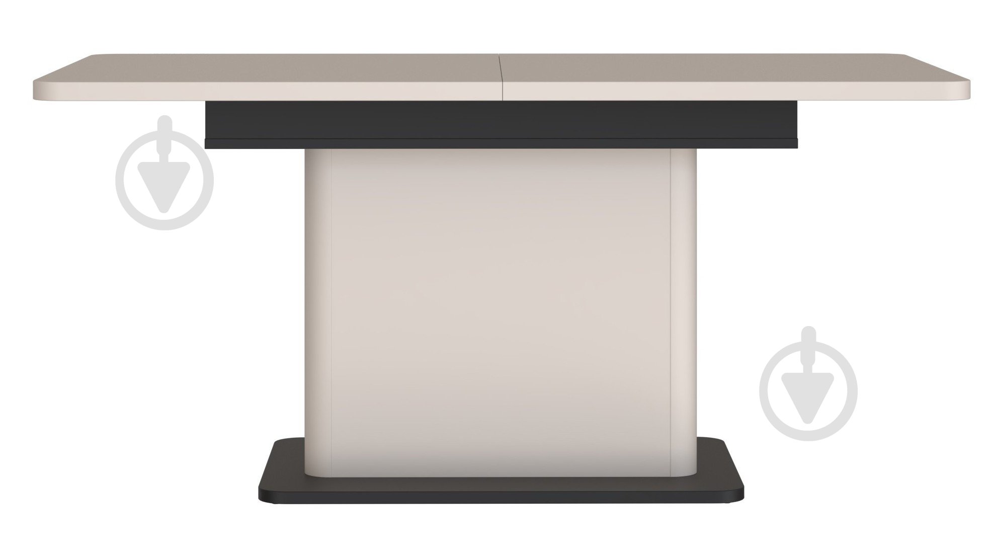 Стол обеденный Forte Meble Водол 1600(2000)x900x754мм бежевый/бежевый/черный - фото 2