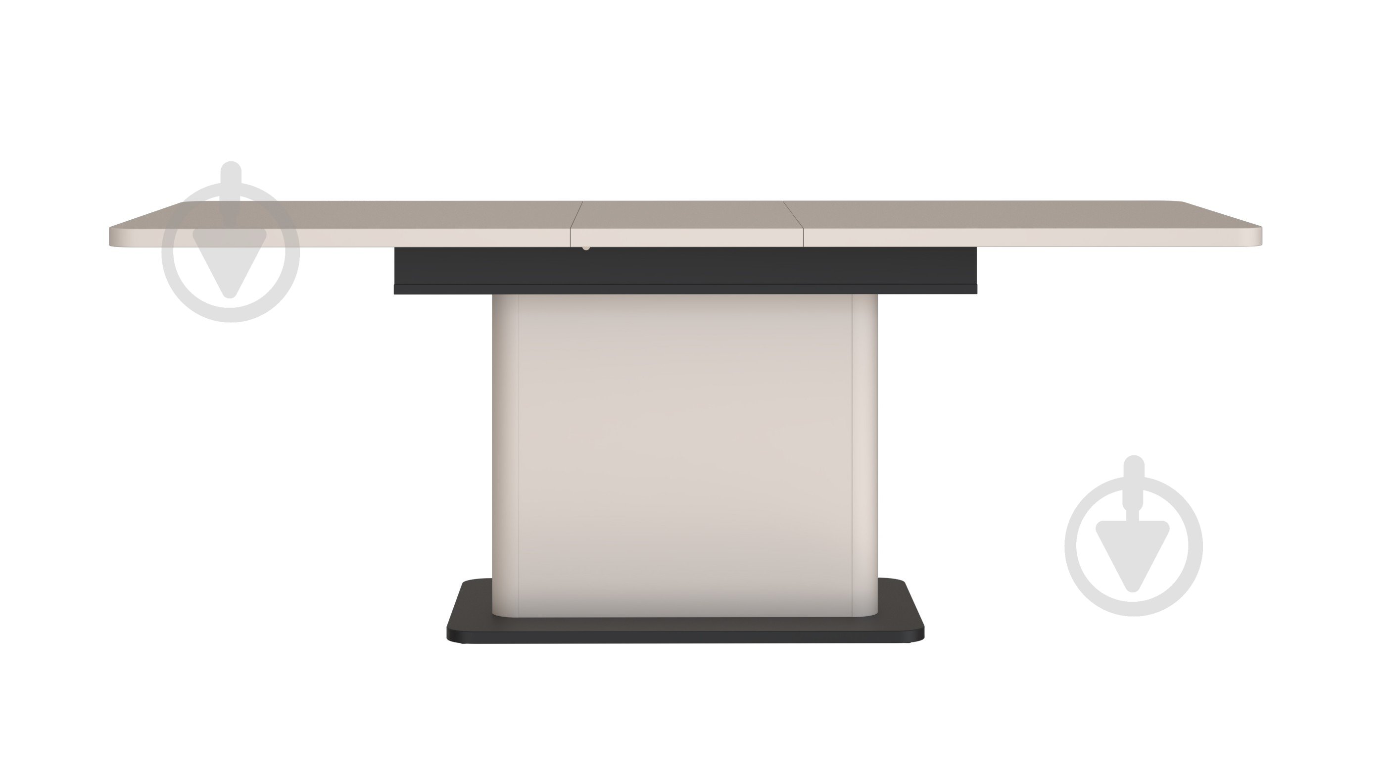 Стол обеденный Forte Meble Водол 1600(2000)x900x754мм бежевый/бежевый/черный - фото 4