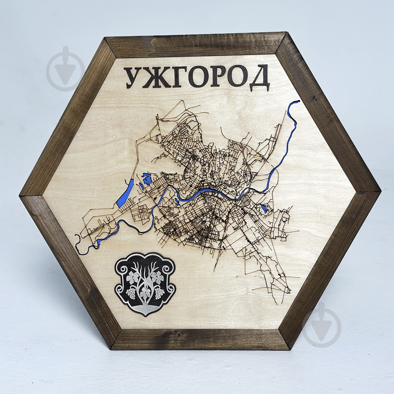 Карта Украины Ужгород шестиугольная 40x46 см - фото 3