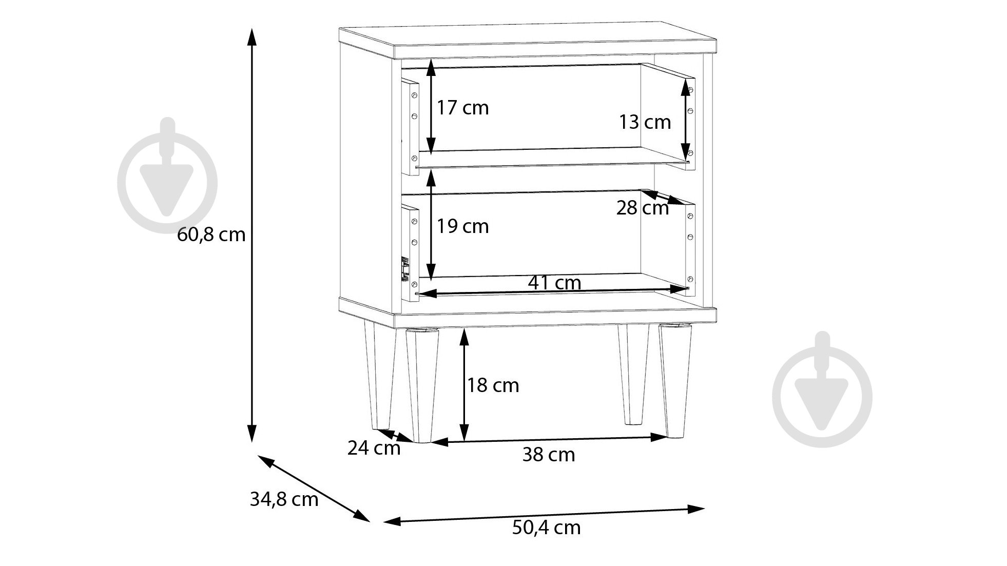 Тумба приліжкова Forte Meble Calasetta 500x610x350 мм дуб елегант/дуб натуральний - фото 6 Тумба приліжкова Forte Meble Calasetta 500x610x350 мм дуб елегант/дуб натуральний - фото 6