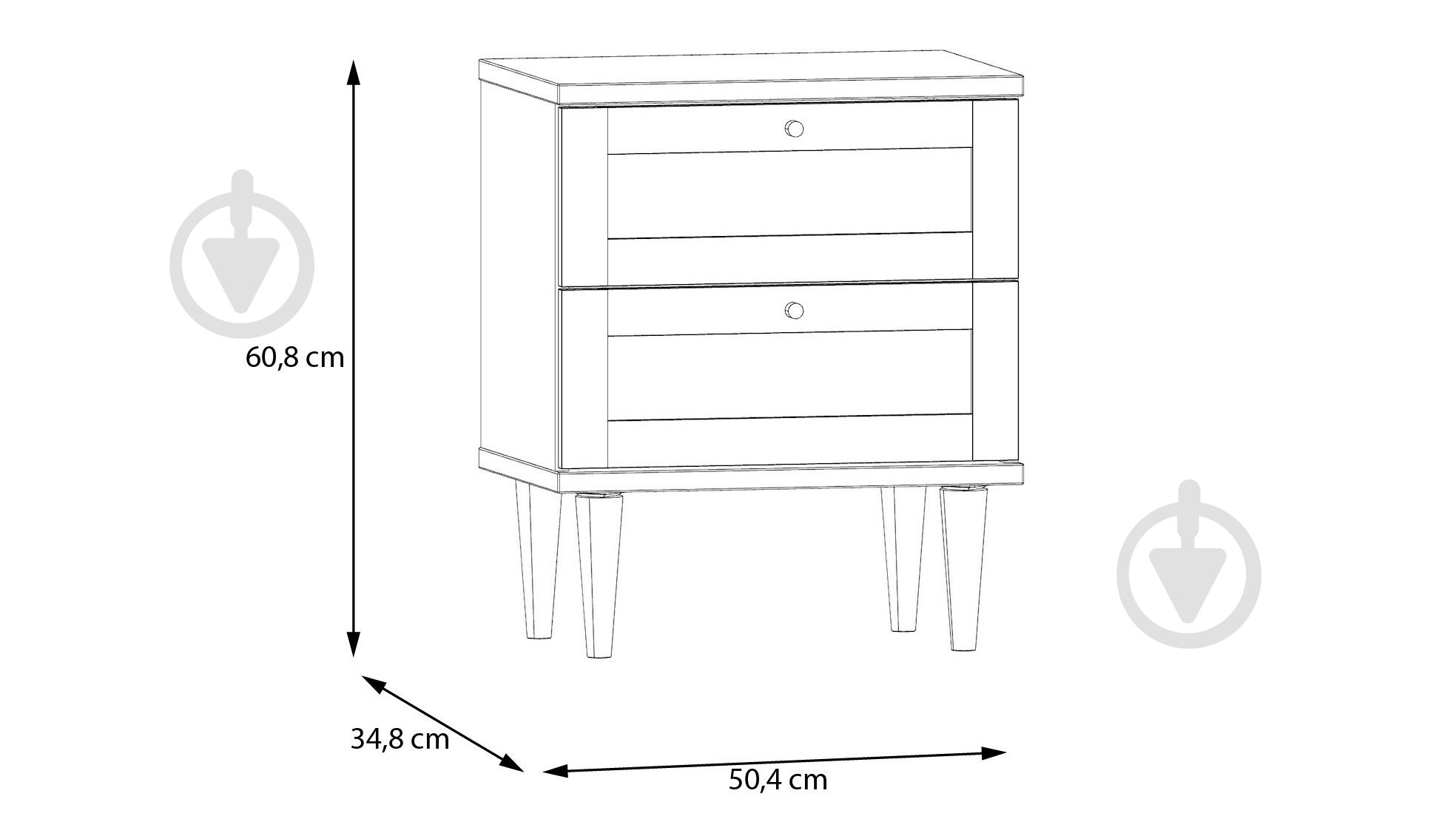 Тумба приліжкова Forte Meble Calasetta 500x610x350 мм дуб елегант/дуб натуральний - фото 5 Тумба приліжкова Forte Meble Calasetta 500x610x350 мм дуб елегант/дуб натуральний - фото 5