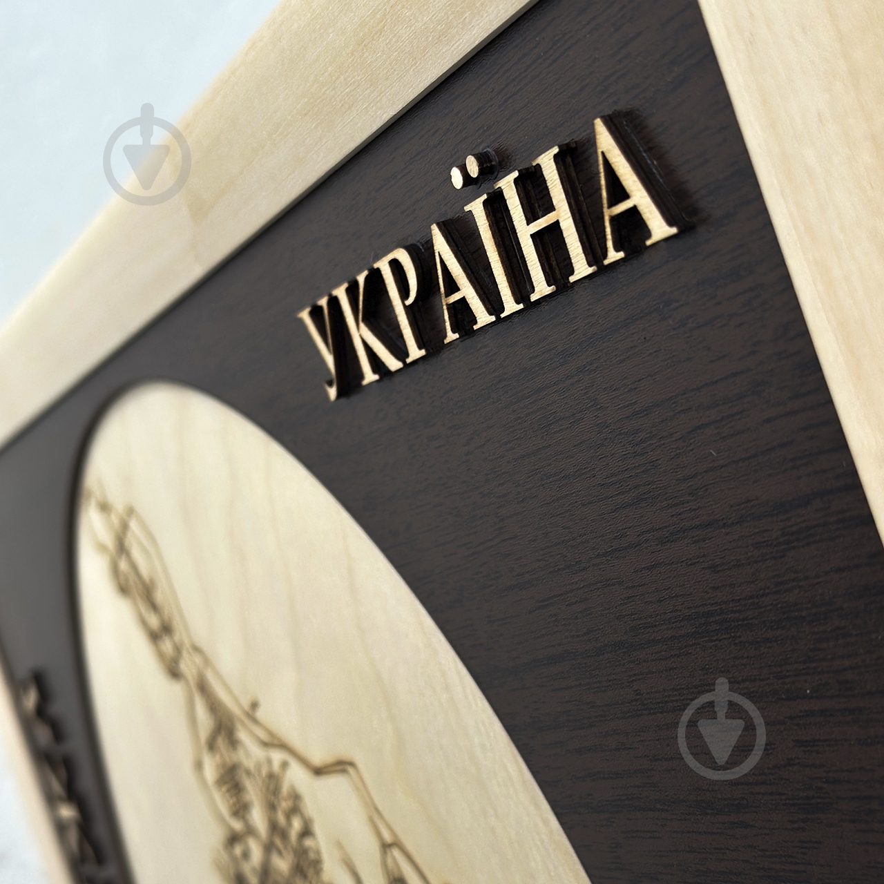 Карта Украины Ужгород коричневый фон 61x45 см - фото 4