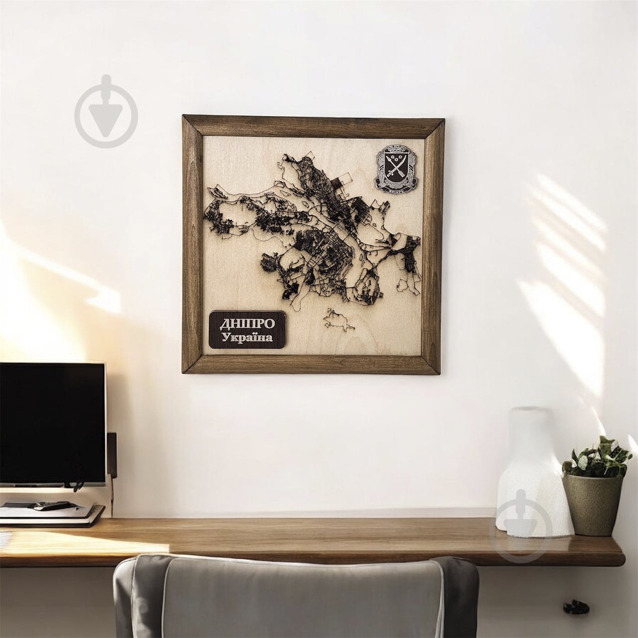 Карта Украины Днепр 20x20 см - фото 2