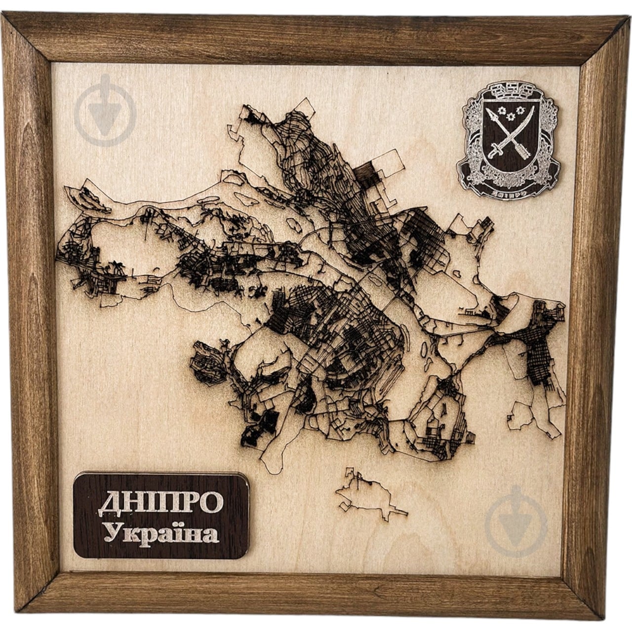 Карта Украины Днепр 20x20 см - фото 1