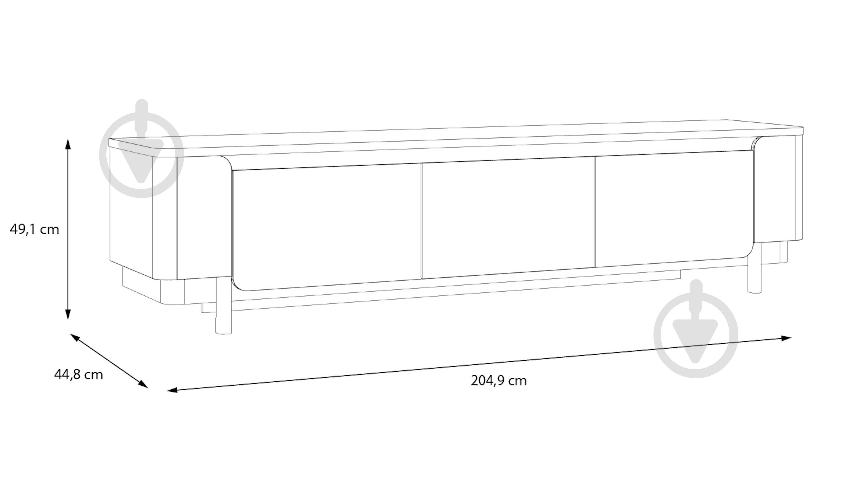Тумба под ТВ Forte Meble Vodol 3d 2049x491x448 мм черный/бежевый - фото 5