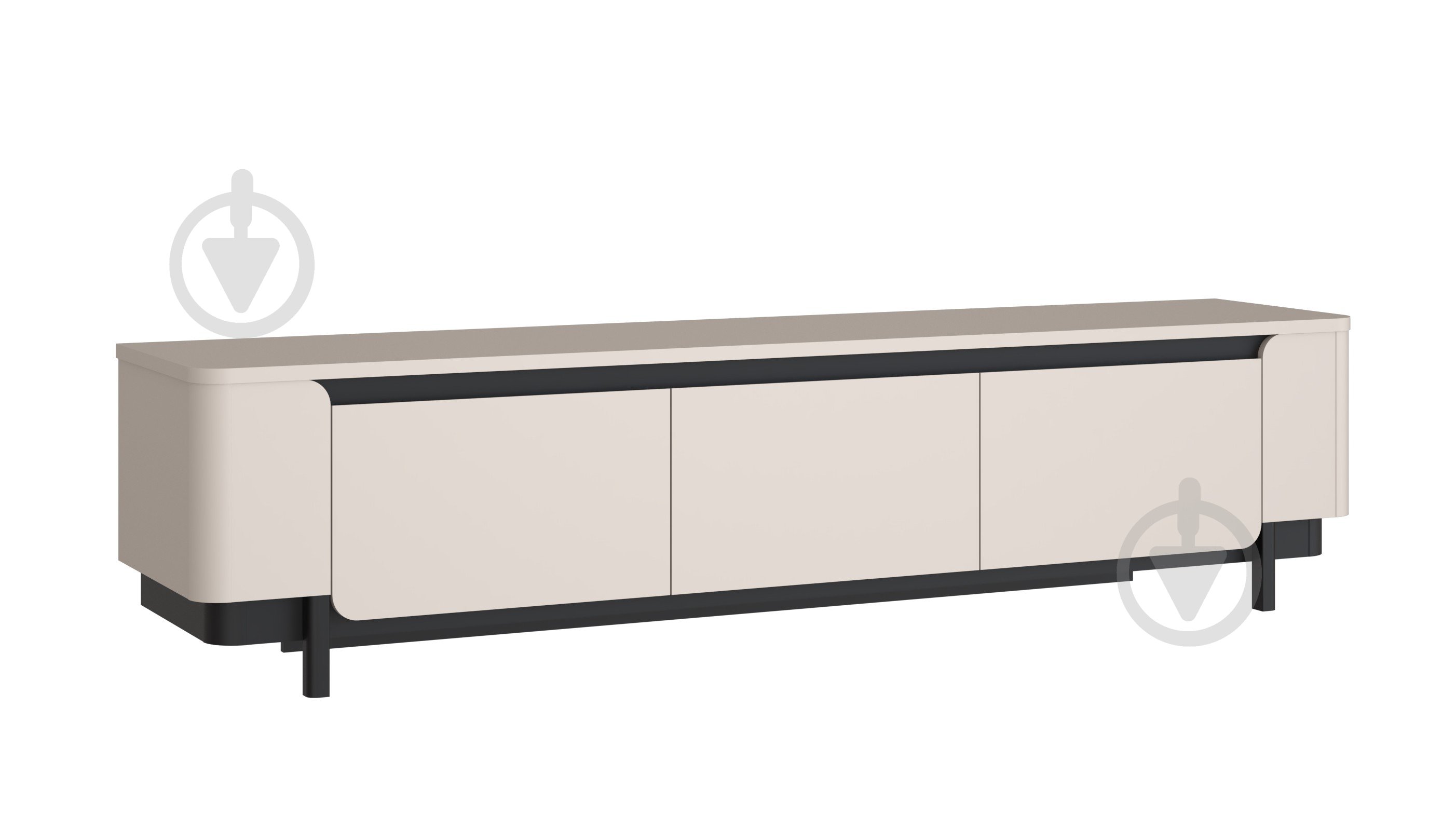 Тумба под ТВ Forte Meble Vodol 3d 2049x491x448 мм черный/бежевый - фото 1