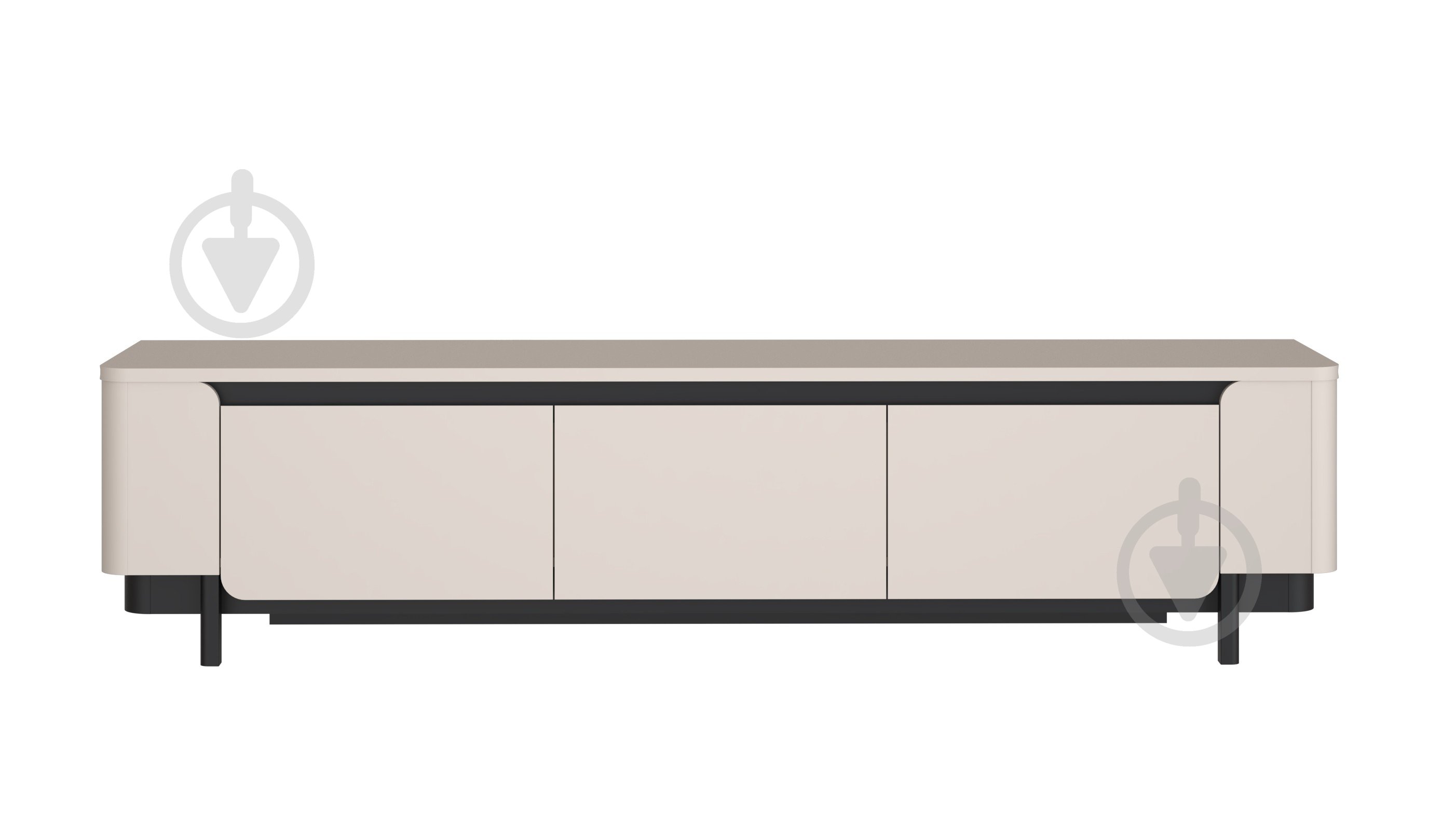 Тумба под ТВ Forte Meble Vodol 3d 2049x491x448 мм черный/бежевый - фото 3