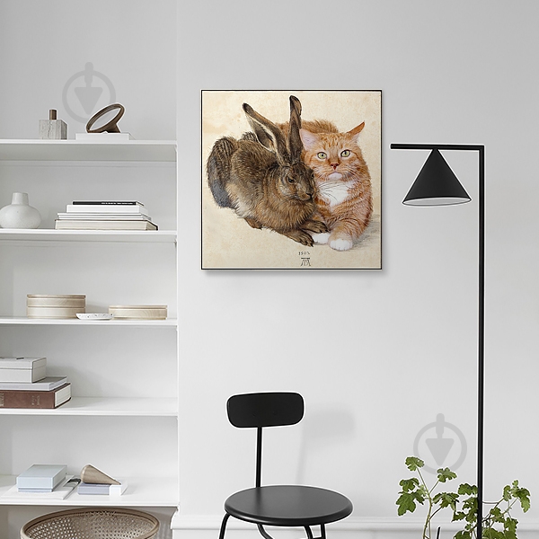 Репродукция Hare and Cat 48x48 см - фото 4