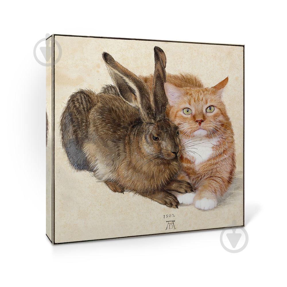 Репродукция Hare and Cat 48x48 см - фото 1