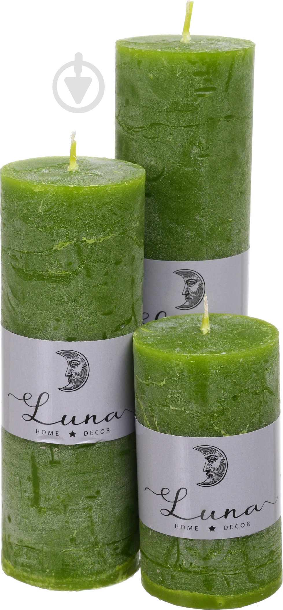 Свічка Рустік циліндр оливковий C5520-377 Luna - фото 2