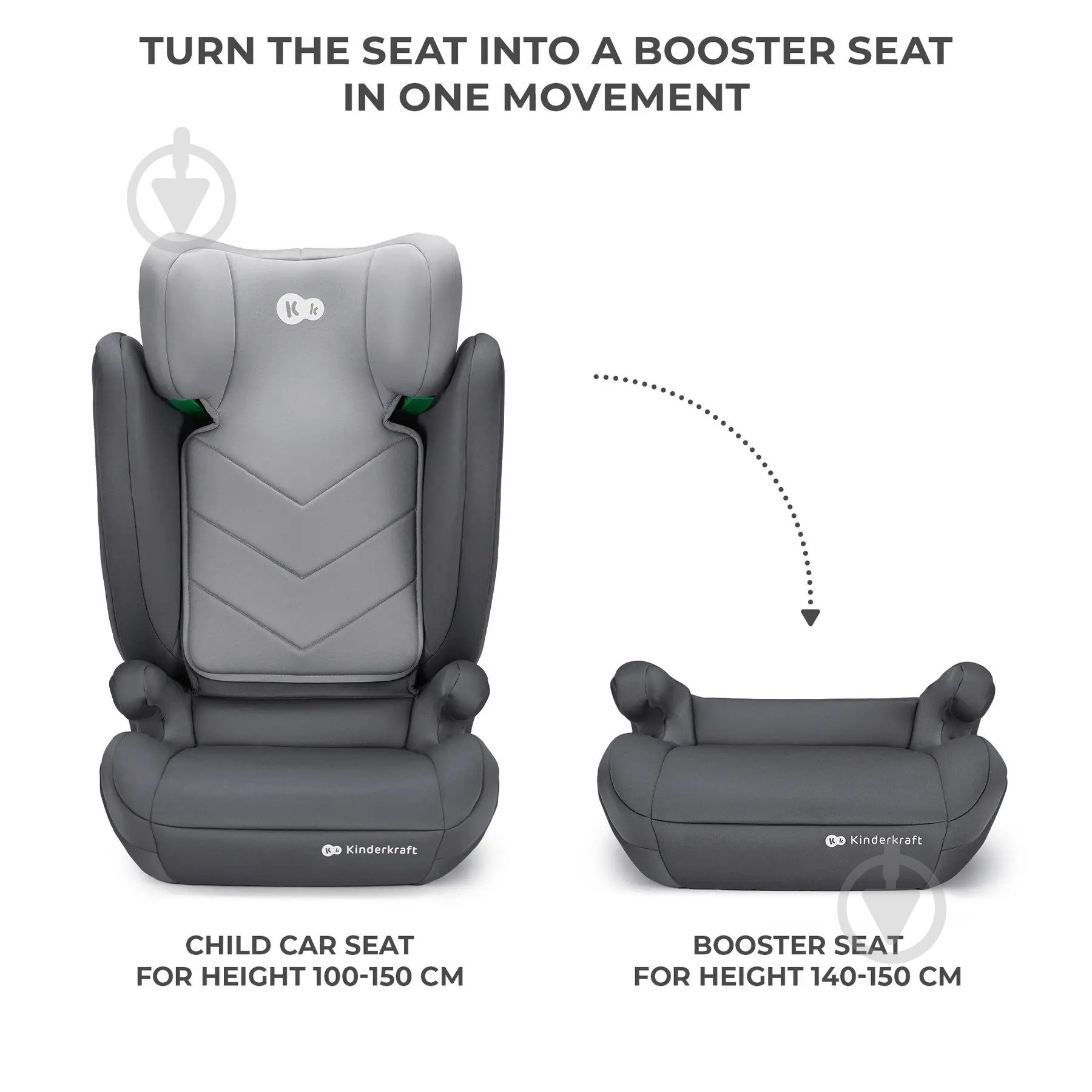 Автокресло-бустер Kinderkraft i-Spark серый KCISPA00GRY0000 - фото 4 Автокресло-бустер Kinderkraft i-Spark серый KCISPA00GRY0000 - фото 4