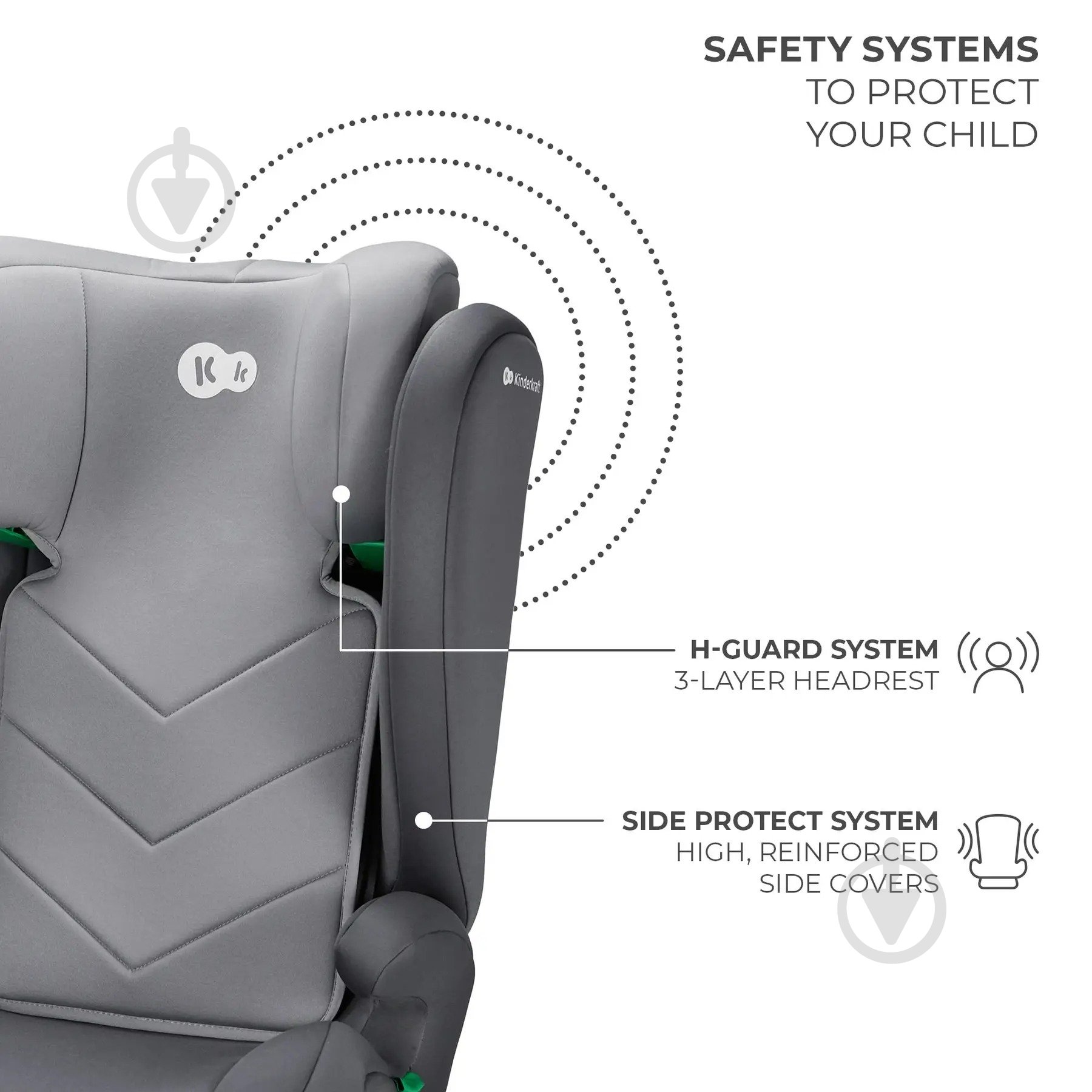 Автокресло-бустер Kinderkraft i-Spark серый KCISPA00GRY0000 - фото 8 Автокресло-бустер Kinderkraft i-Spark серый KCISPA00GRY0000 - фото 8