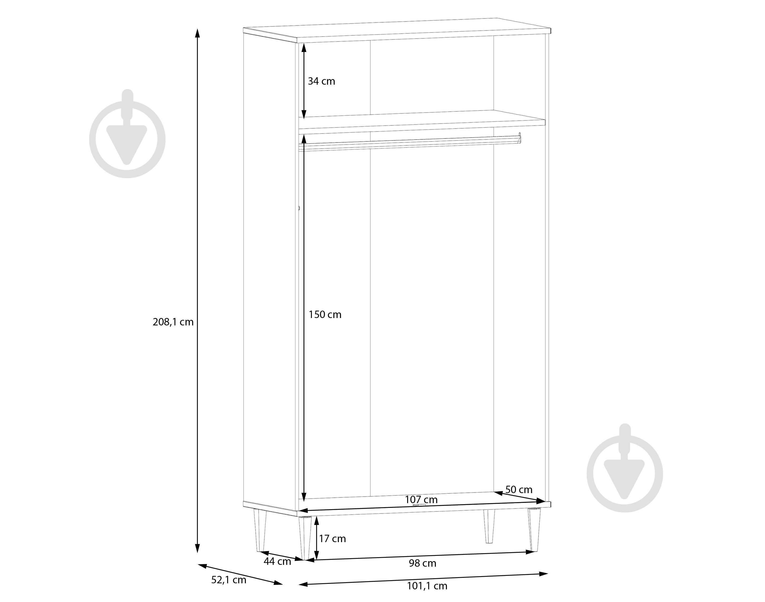 Шкаф Forte Meble 2d CALASETTA 2081х1011х521 мм дуб элегант / дуб элегант - фото 6 Шкаф Forte Meble 2d CALASETTA 2081х1011х521 мм дуб элегант / дуб элегант - фото 6