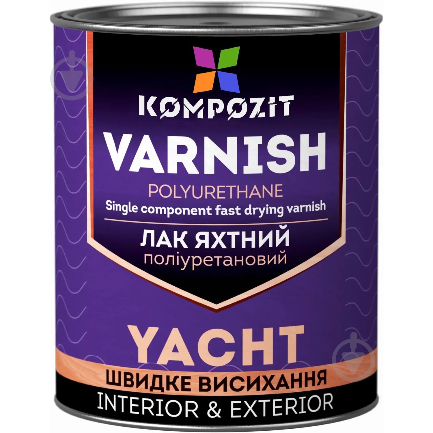 Лак яхтный полиуретановый Kompozit шелковистый мат 0,7 л - фото 1