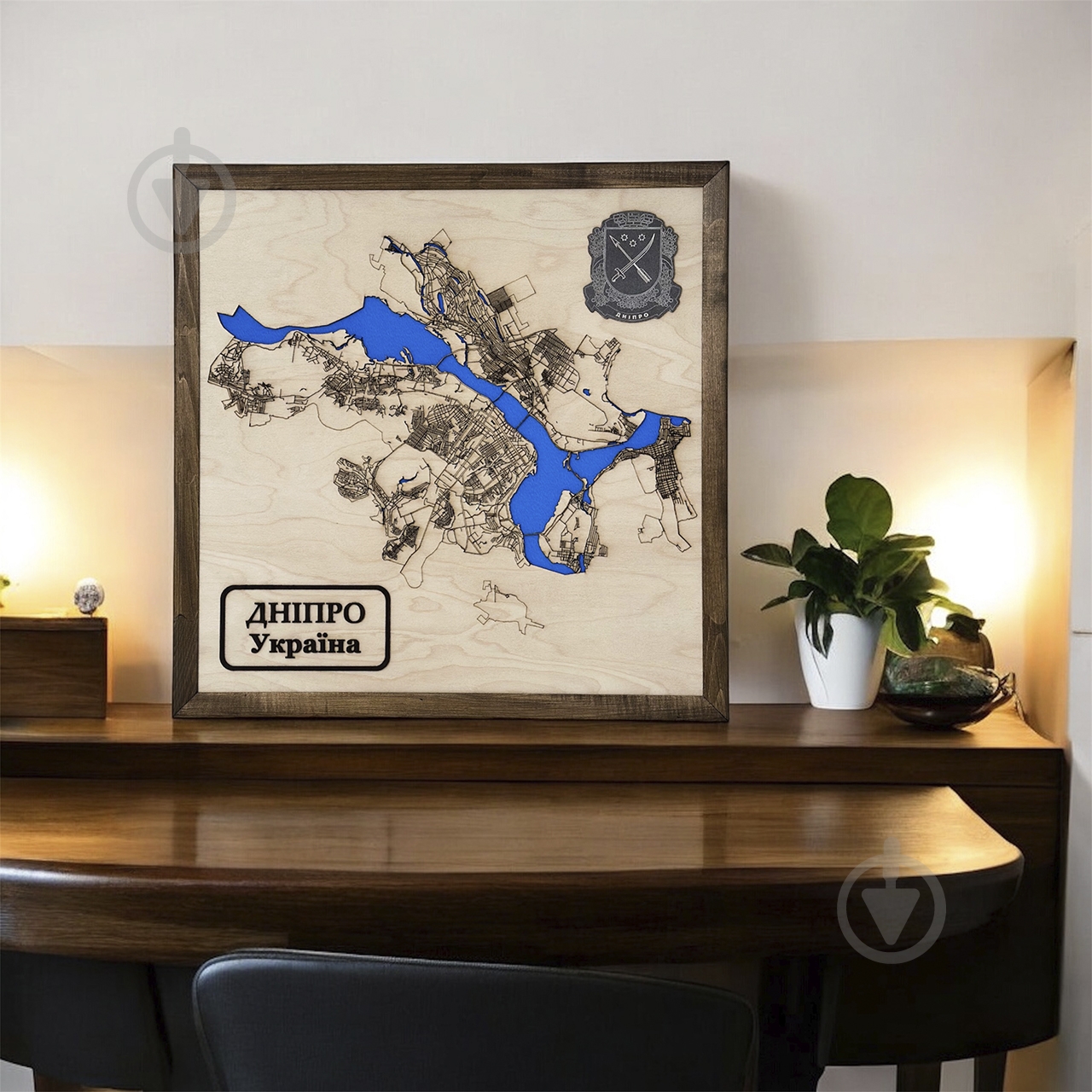 Карта Украины Днепр 65x65 см - фото 2