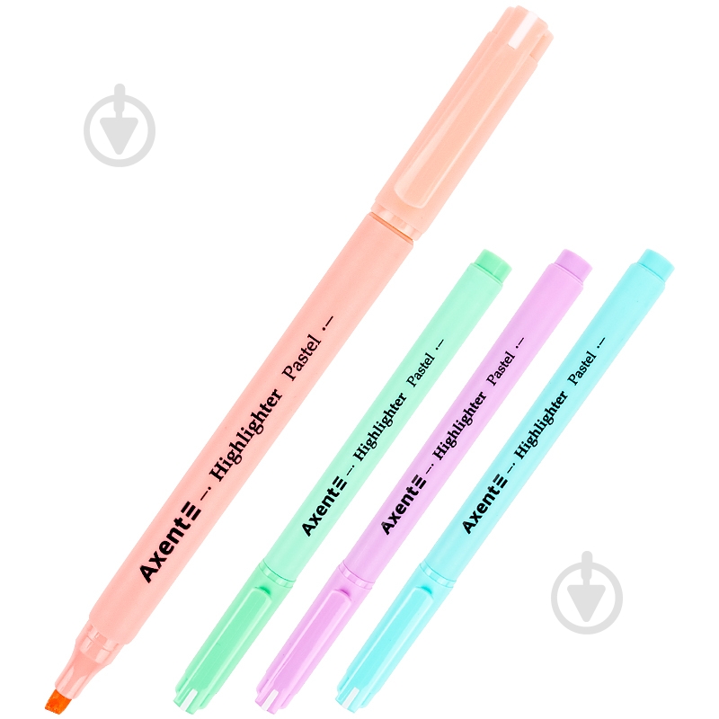 Маркер Axent Highlighter Pastel 2-4 мм 4 шт. 2533-40-A - фото 2 Маркер Axent Highlighter Pastel 2-4 мм 4 шт. 2533-40-A - фото 2