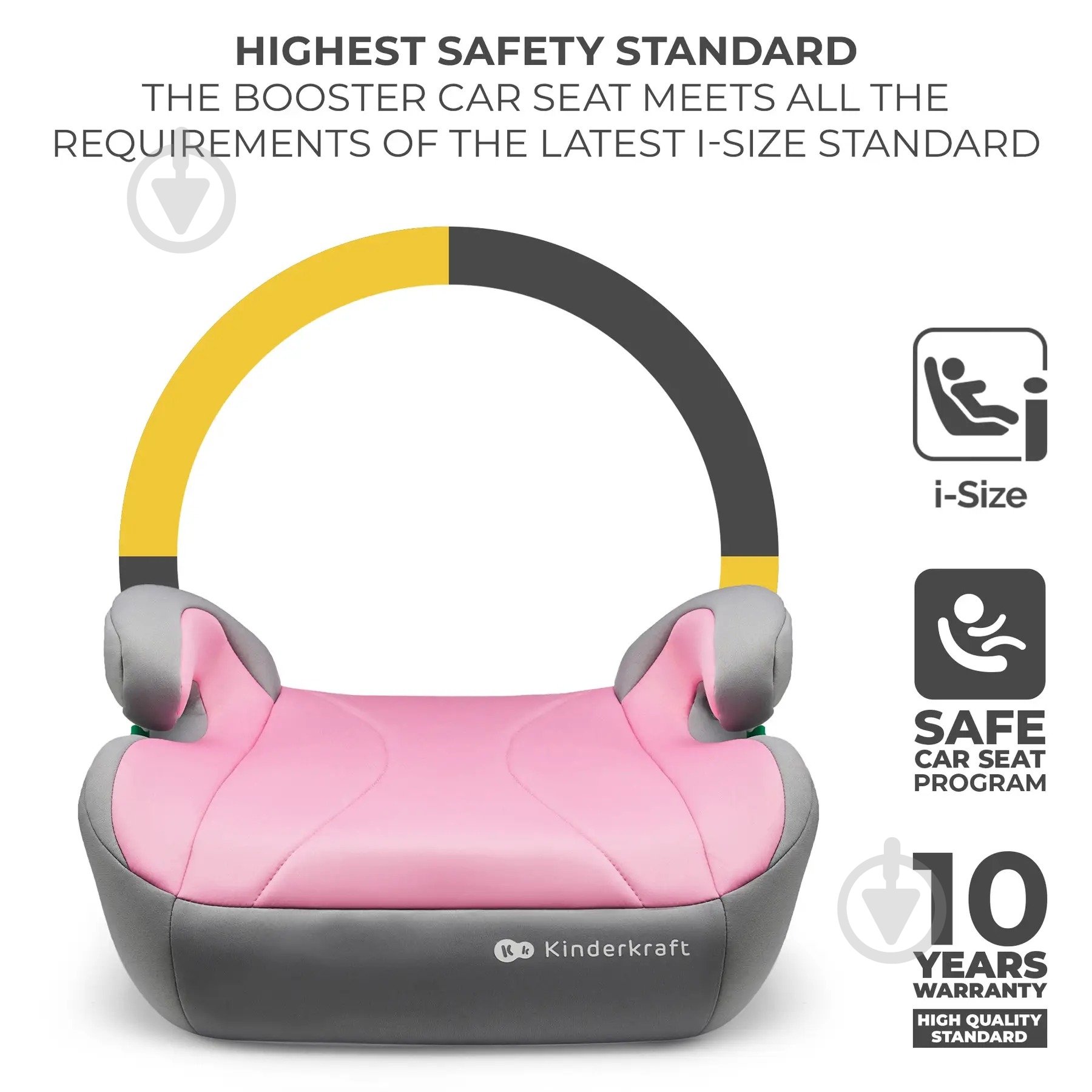 Автокресло-бустер Kinderkraft i-Boost розовый KCIBOO00PNK0000 - фото 9