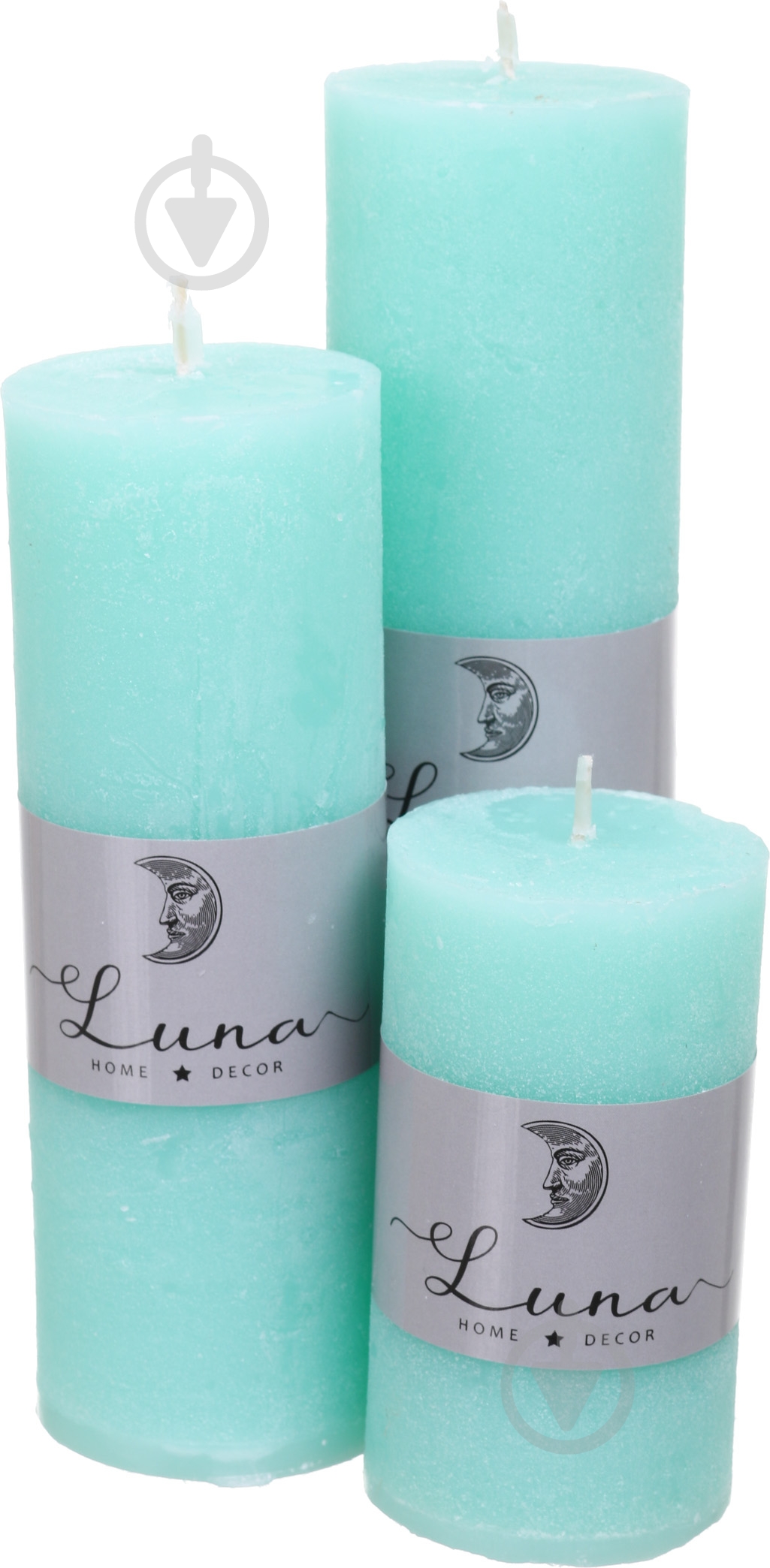 Свеча Рустик цилиндр бирюзовый C5516-331 Luna - фото 2