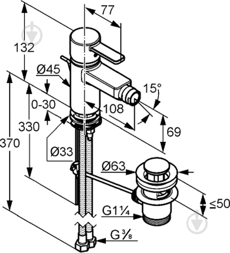 Змішувач для біде Kludi D-Vise 375320590 - фото 5