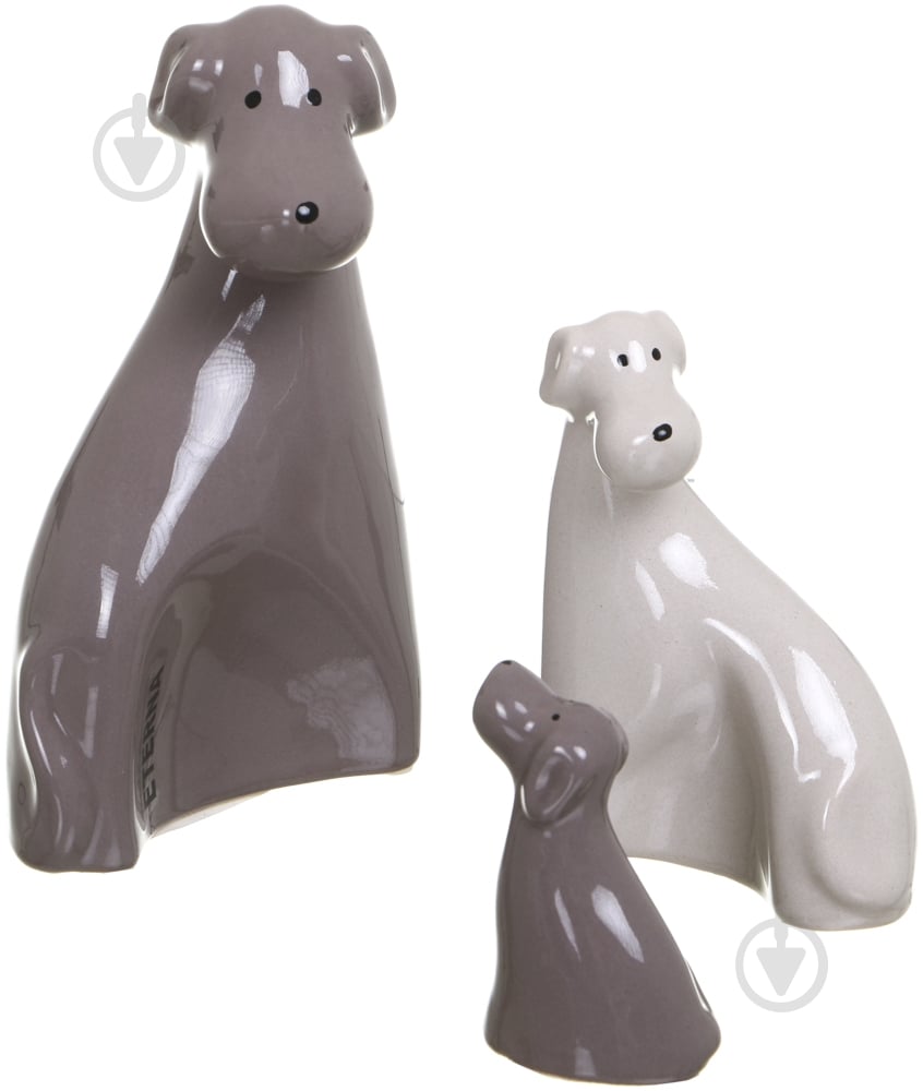 Набір статуеток Eterna песики 2016 16,5х13х13 см сірий - фото 3
