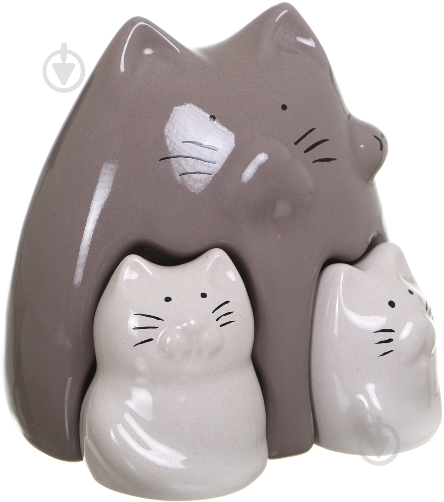Набор статуэток Eterna котики 2019 15х17х14 см серый - фото 2