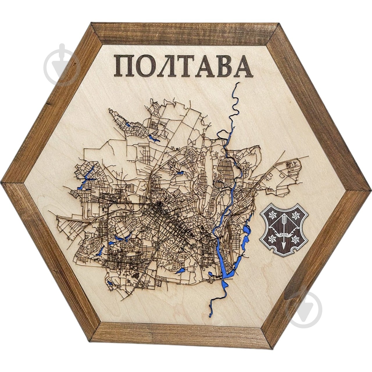 Мапа України Полтава 40x46 см - фото 1
