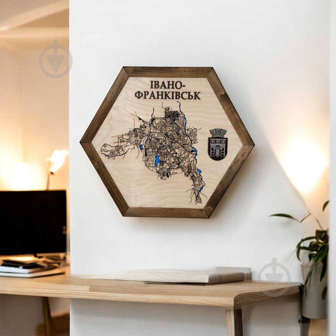 Мапа України Чернівці шестикутна 40x46 см - фото 2