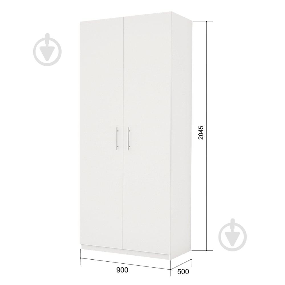 УЦЕНКА! Шкаф ROKO Эконом распашная 900х2045х500 мм белый (УЦ №2935) - фото 1 УЦЕНКА! Шкаф ROKO Эконом распашная 900х2045х500 мм белый (УЦ №2935) - фото 1