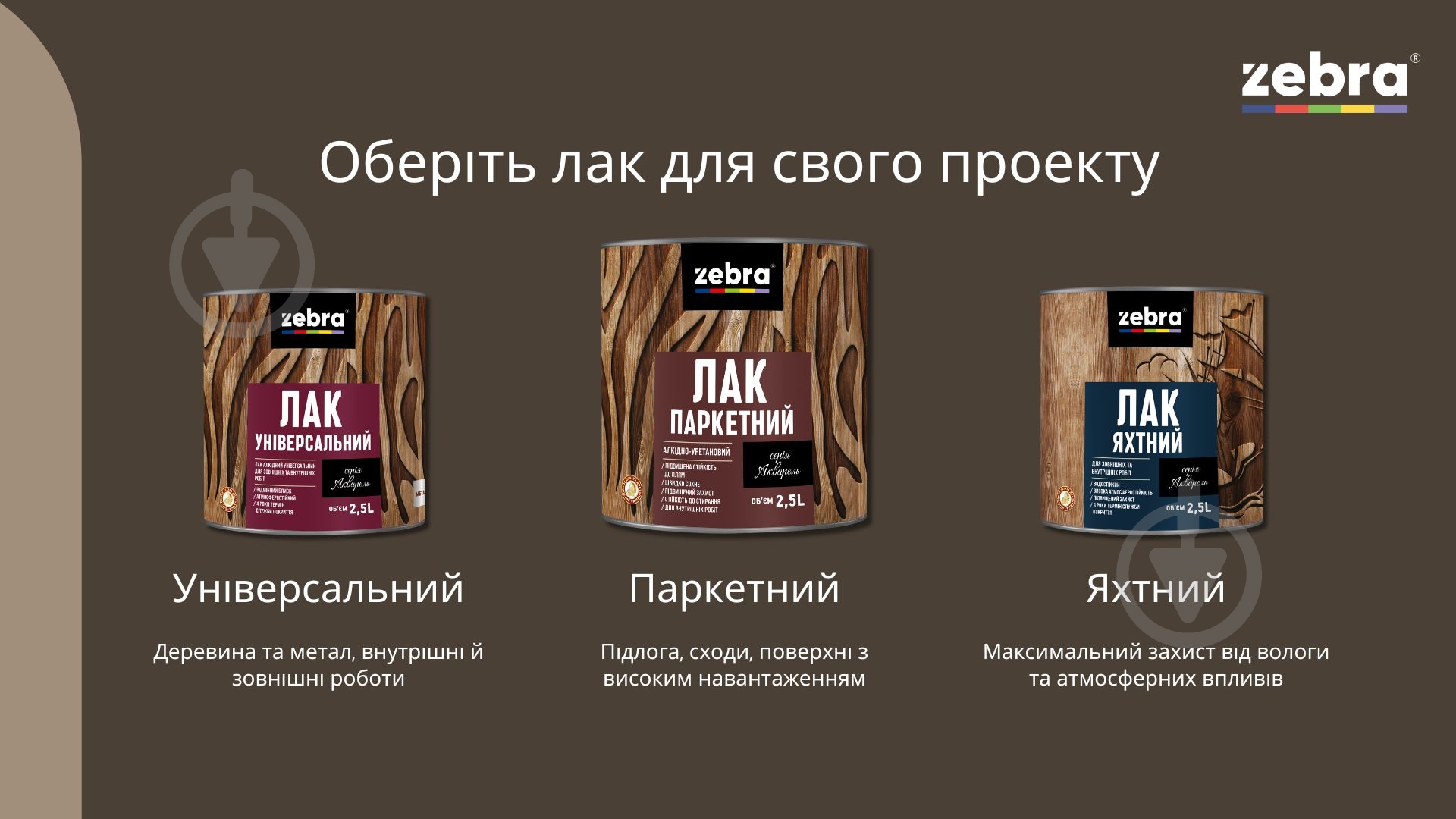 Лак паркетний серія Акварель ZEBRA мат прозорий 0,75 л - фото 3