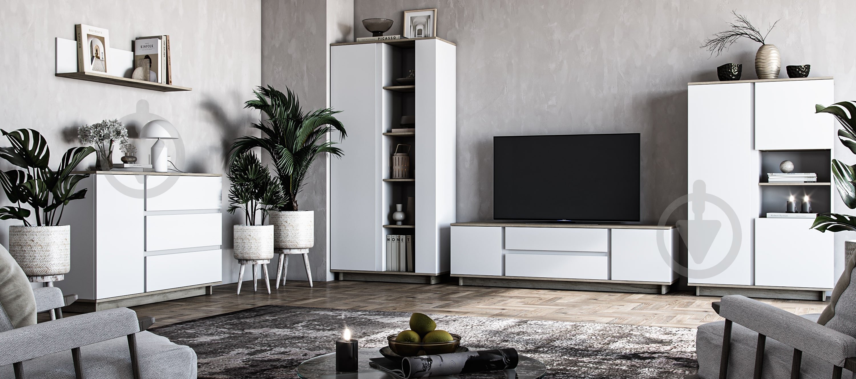 УЦЕНКА! Шкаф 1д Concept дуб крафт серый / нимфея альба (УЦ №2935) - фото 3 УЦЕНКА! Шкаф 1д Concept дуб крафт серый / нимфея альба (УЦ №2935) - фото 3