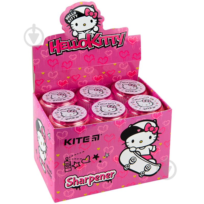 Точилка с контейнером круглая Hello Kitty K22-117 KITE - фото 2 Точилка с контейнером круглая Hello Kitty K22-117 KITE - фото 2
