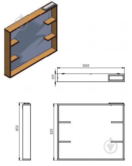 Зеркало настенное ЮВЕНТА Brooklyn - 100 черный - фото 3