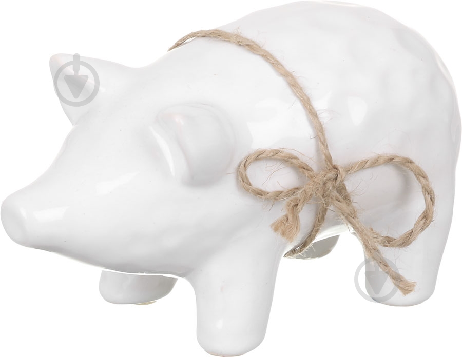 Статуетка Eterna свинка 2028 8,5х15,5х6,5 см білий - фото 1