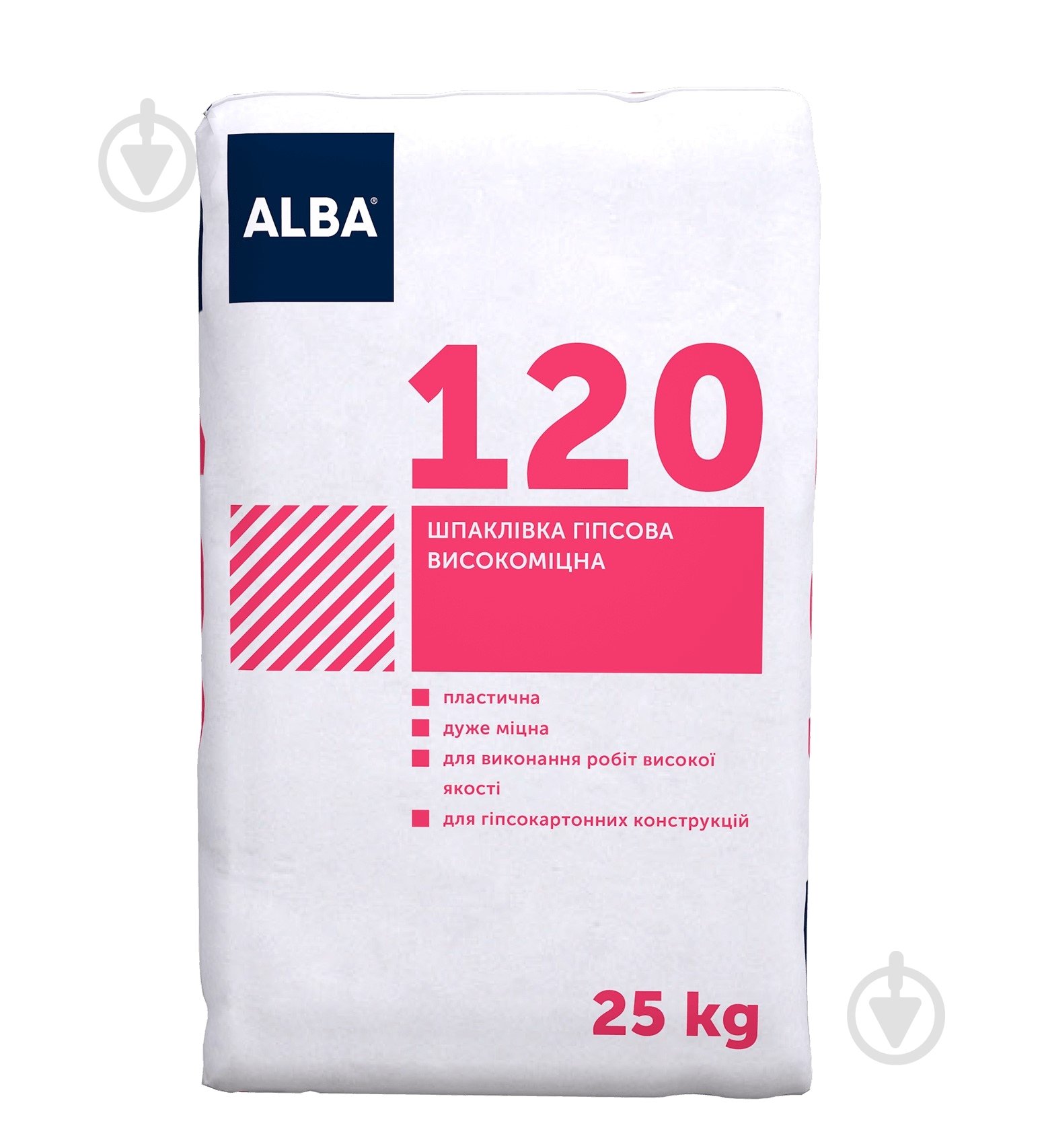 Шпаклевка ALBA гипсовая высокопрочная "120" 25 кг - фото 1