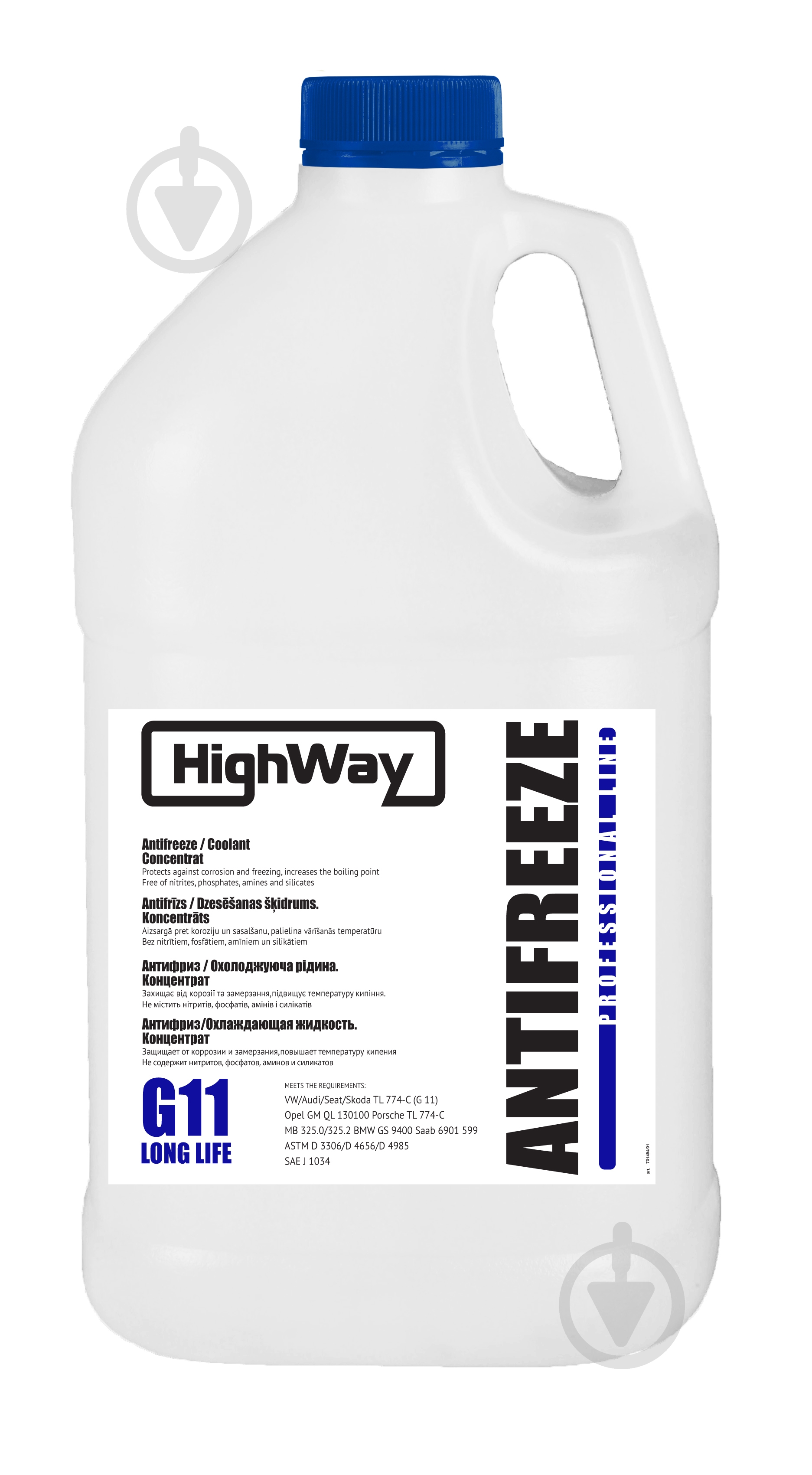 Антифриз HighWay G11 концентрат G11 концентрат 3,78 л синий (701494) - фото 1