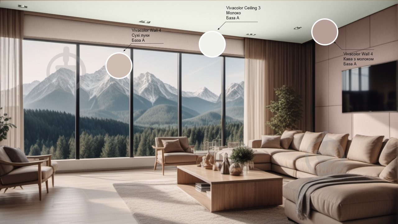 Фарба інтер'єрна латексна Vivacolor Wall 4 глибокий мат Кава з молоком V474 0,9 л - фото 3