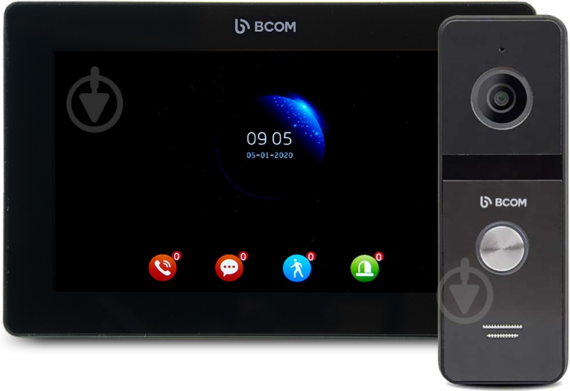 Комплект видеодомофона BCOM BD-770FHD Black Kit 242050 - фото 1