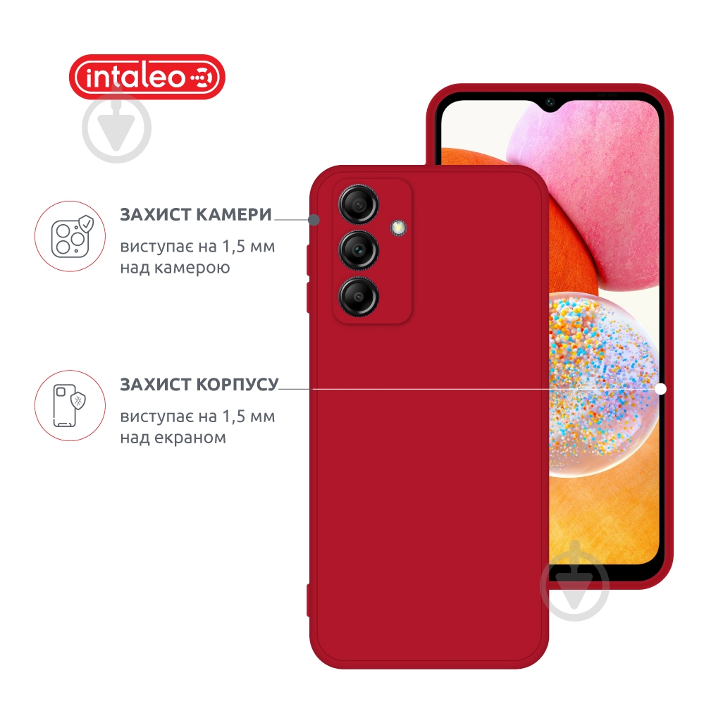 Чехол Intaleo SoftShell для Samsung Galaxy A14 красный - фото 3