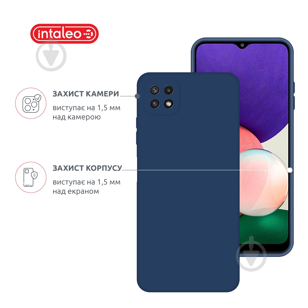 Чехол Intaleo SoftShell для Samsung Galaxy A22 5G синий - фото 3