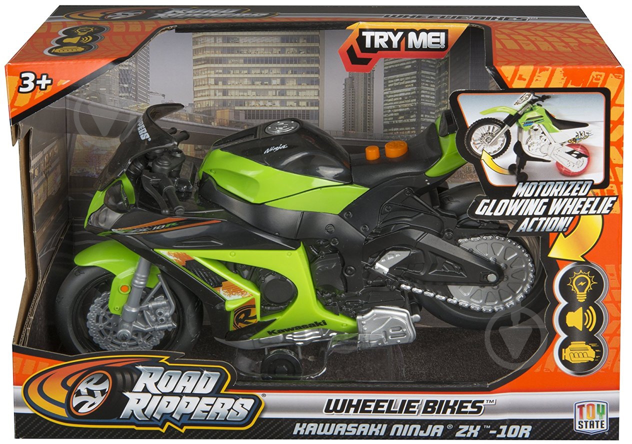 ᐉ Мотоцикл Toy State Kawasaki Ninja ZX-10R 25 см 33411 • Купить в