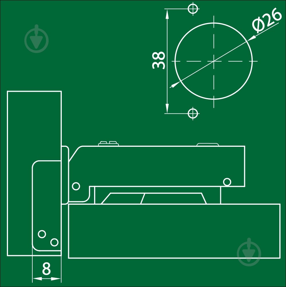 Петля накладная DC 95° SLIDE ON MINI d26 мм с газовым амортизатором доводчиком - фото 3