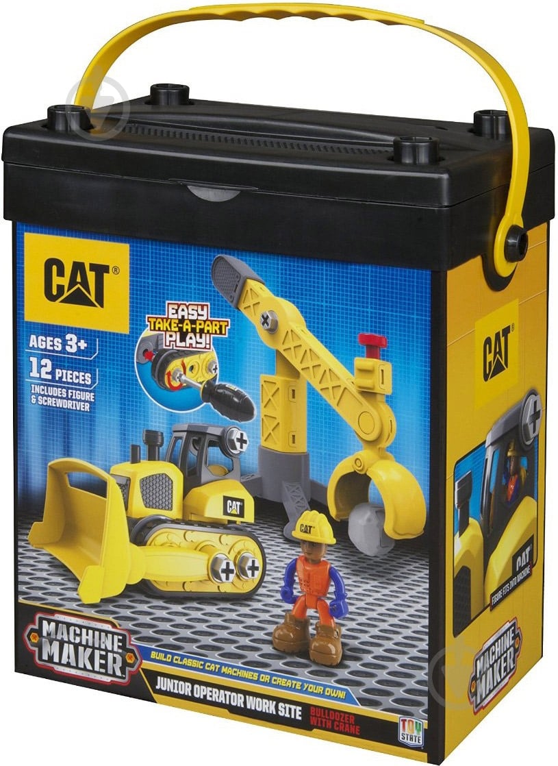 Конструктор Toy State Бульдозер и подъемный кран Machine Maker CAT 80912 - фото 2