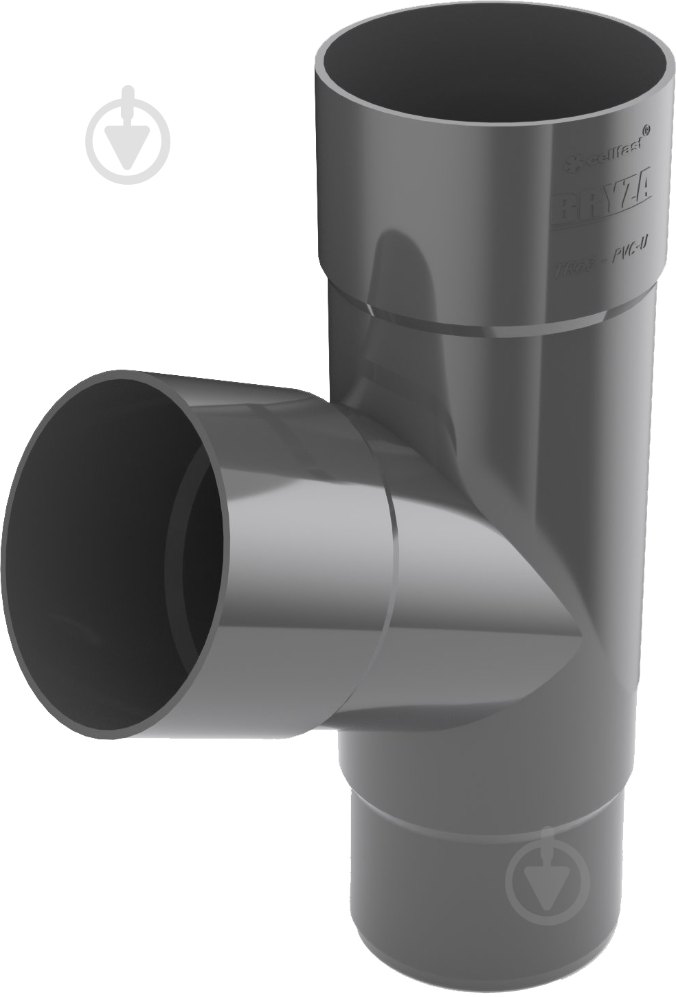 Тройник Bryza 90 мм графит - фото 1