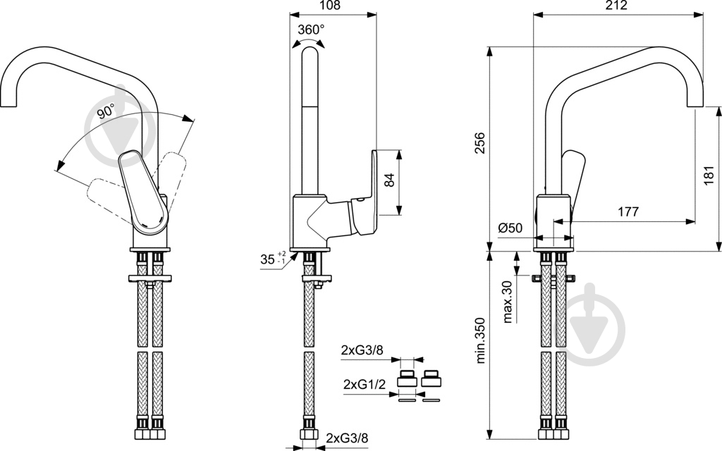 Смеситель для умывальника Vidima SevaL B0968AA - фото 4 Смеситель для умывальника Vidima SevaL B0968AA - фото 4